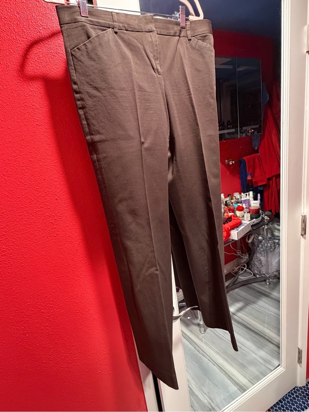 Women's Classic Straight Dress Pants in Brown